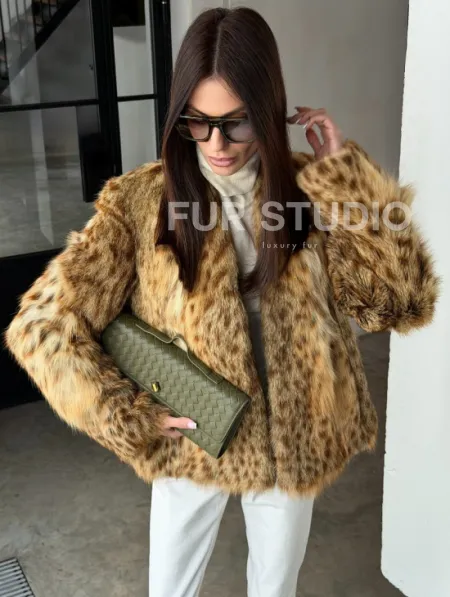 Меховой жакет - шуба из оцелота - фото 12