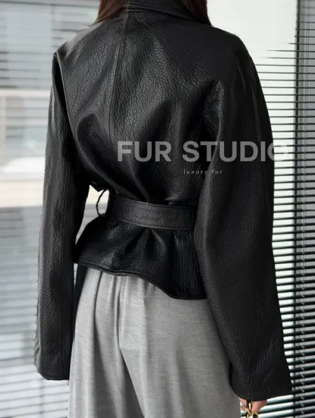 Черная куртка из натуральной кожи - фото 3