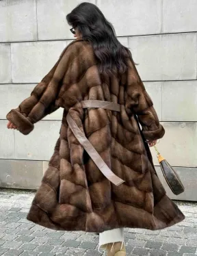 Кимоно шуба английский воротник - цвет соболь - фото 7