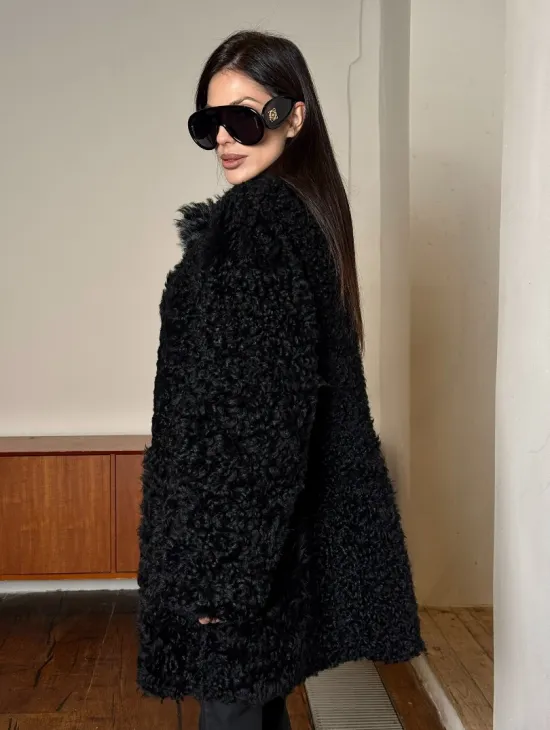 Двухсторонняя шуба - дублёнка из тиградо - фото 4