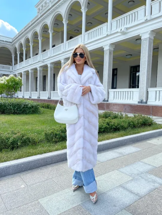 Шуба из датской норки в цвете паломино - фото 4