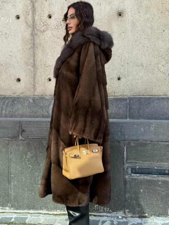 Норковое пальто в стиле 