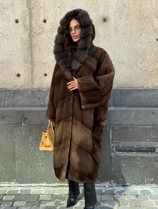 Норковое пальто в стиле 