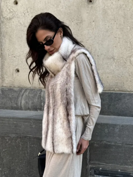 Женская манишка из норки крестовки - фото 8