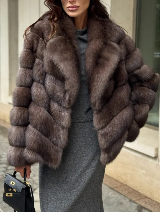 Шуба автоледи из аукционного седого соболя - фото 3