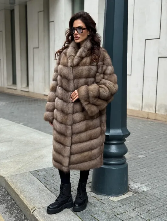 Шуба из натуральной куницы - фото 9