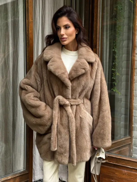 Шуба норковая летучая мышь - фото 6