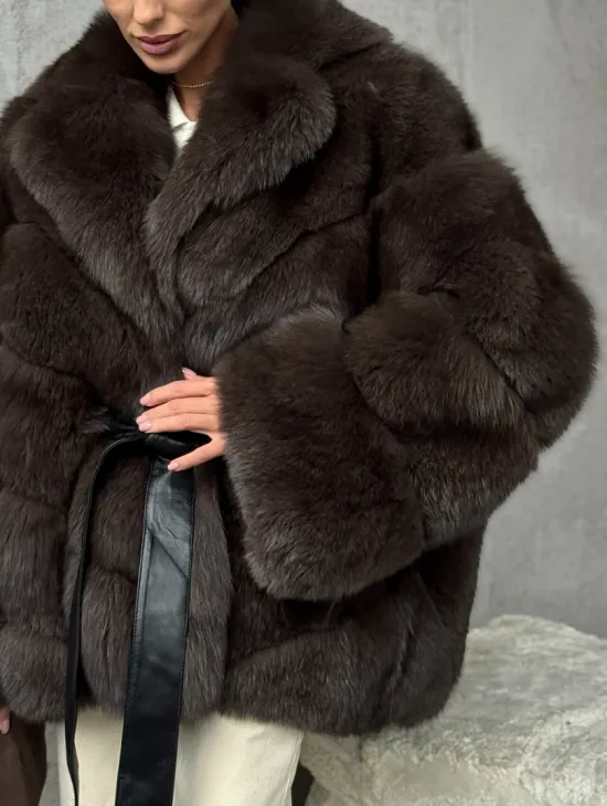 Шуба из песца под соболь - фото 1