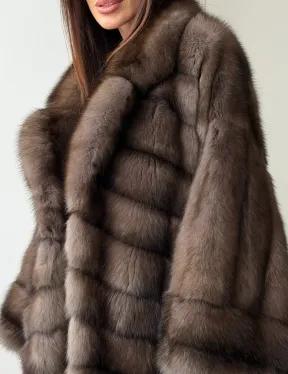 Шуба из баргузинского соболя - оверсайз - фото 1