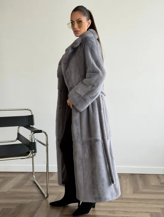 Голубая норковая шуба - фото 4