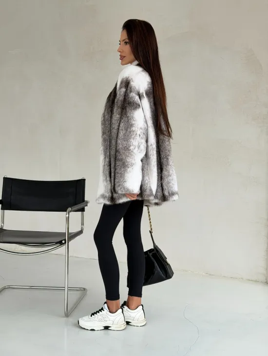 Белая шуба из норки крестовки - фото 8
