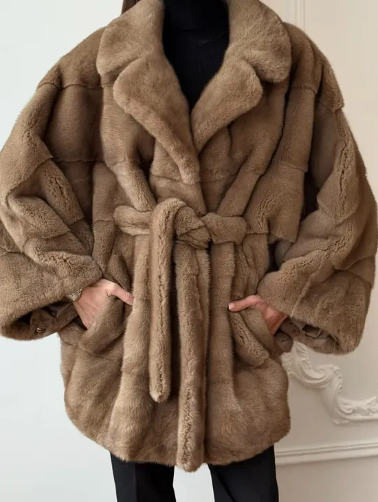 Норка пастель английский воротник летучая мышь - фото 2