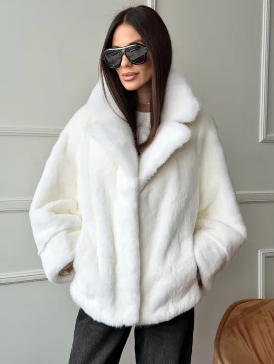 Белая шуба из скандинавской норки - фото 0