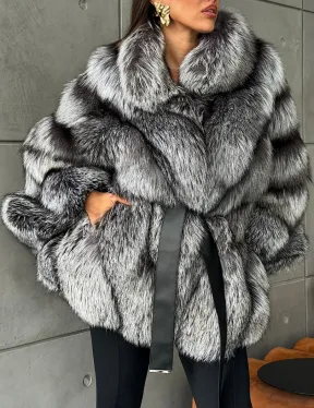 Шуба из чернобурой лисы 