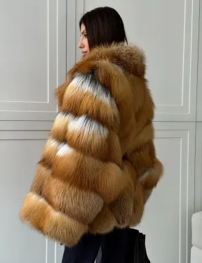 Шуба из лисы огневки - оверсайз - фото 9