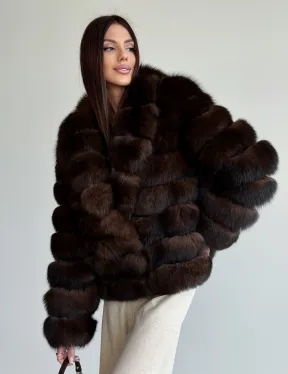 Шуба песцовая под соболь - фото 7