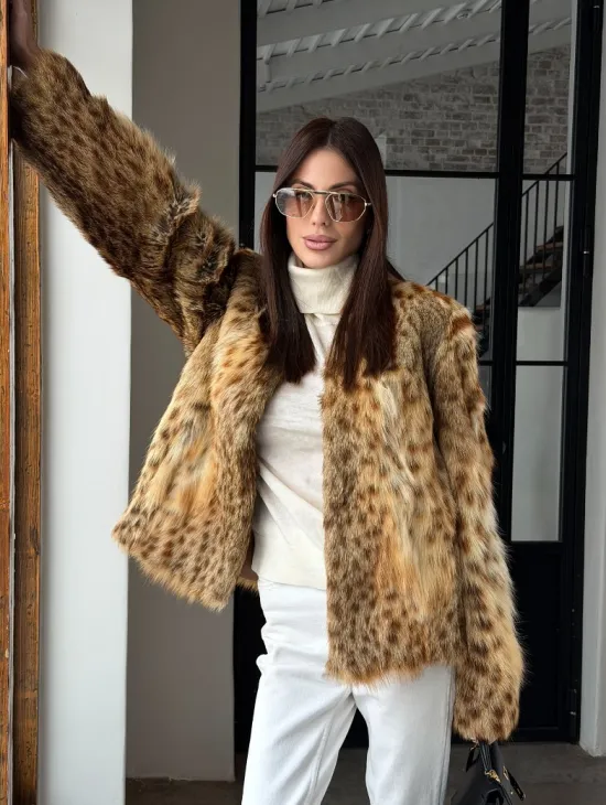 Меховой жакет - шуба из оцелота - фото 26