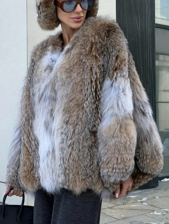 Шуба - летучка из меха рыси - фото 4