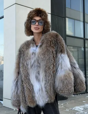 Шуба - летучка из меха рыси - фото 17
