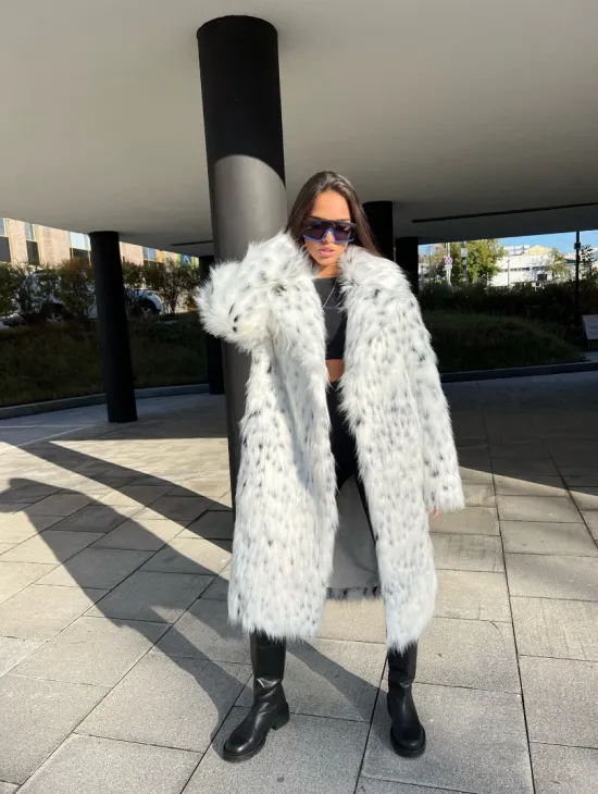 Шуба из экомеха под рысь - фото 1