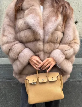 Шуба из меха куницы - цвет Tortora - фото 3