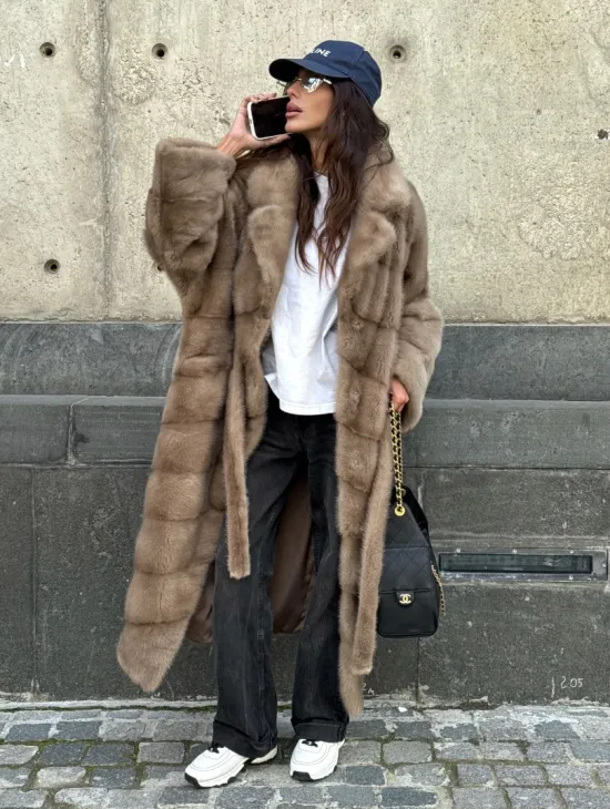 Шуба норковая - цвет пастель - фото 10