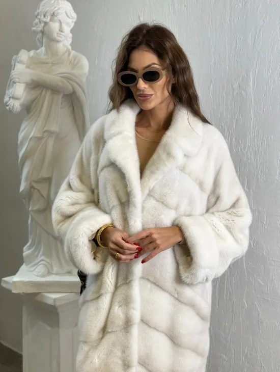 Кимоно шуба английский воротник - цвет колотый лед - фото 0